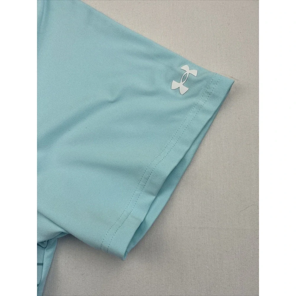 Under Armour The Playoff Polo Mens XXL‎ Lightweight Teal Striped Golf
